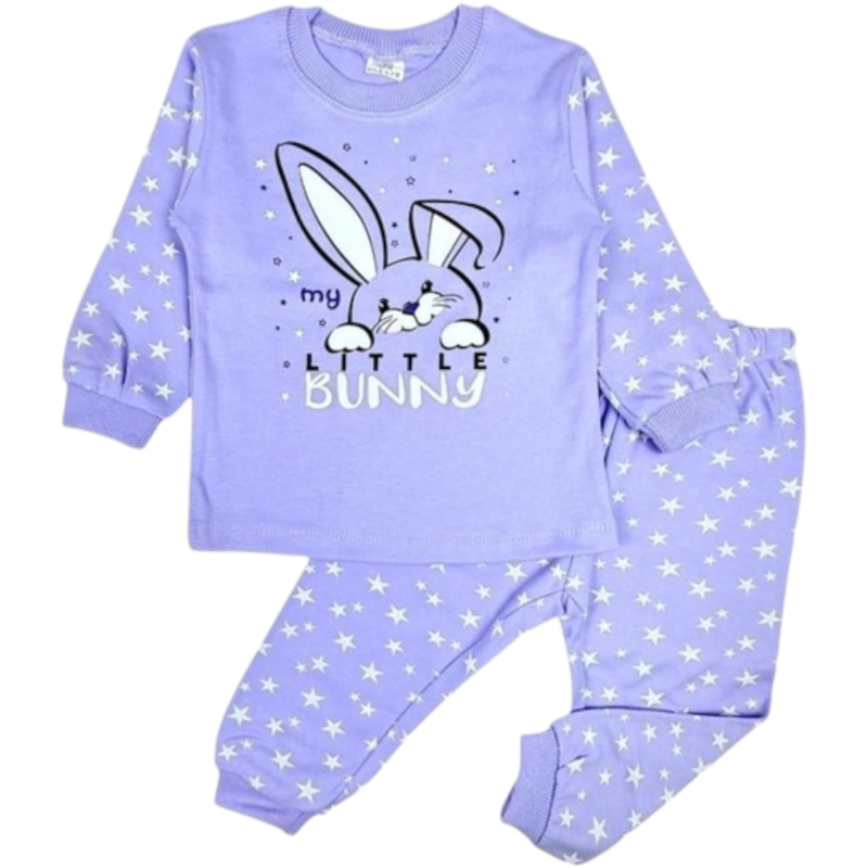 PİJAMA 1-2-3 YAŞ 1522 KIZ YILDIZLI LITTLE BUNNY 2Lİ TAKIM