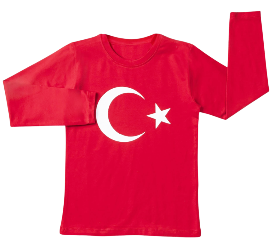 TİŞÖRT 5-6-7-8Y BAYRAKLI UZUN KOL