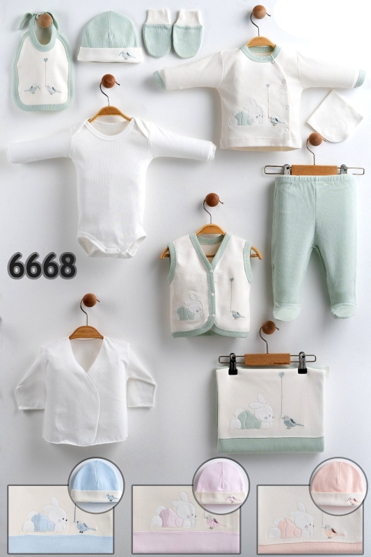 ZIBIN 1-2-3 AY 6668 UNİSEX KALPLİ KUŞ 10LU SET