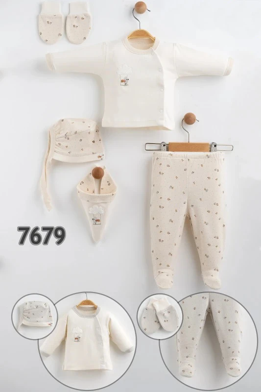 ZIBIN 1-3 AY 7679 KIZ BULUTLU KUS KUTULU 5Lİ SET