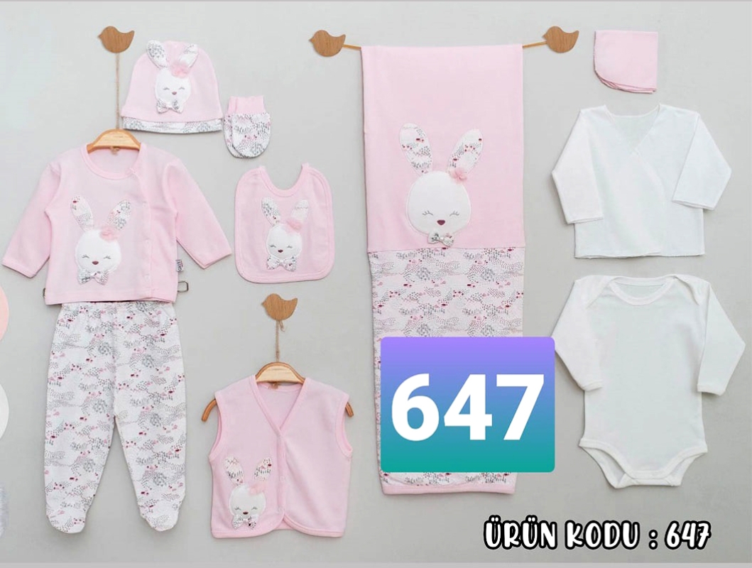 ZIBIN 10PRÇ 647 KIZ HOP TAVŞANLI