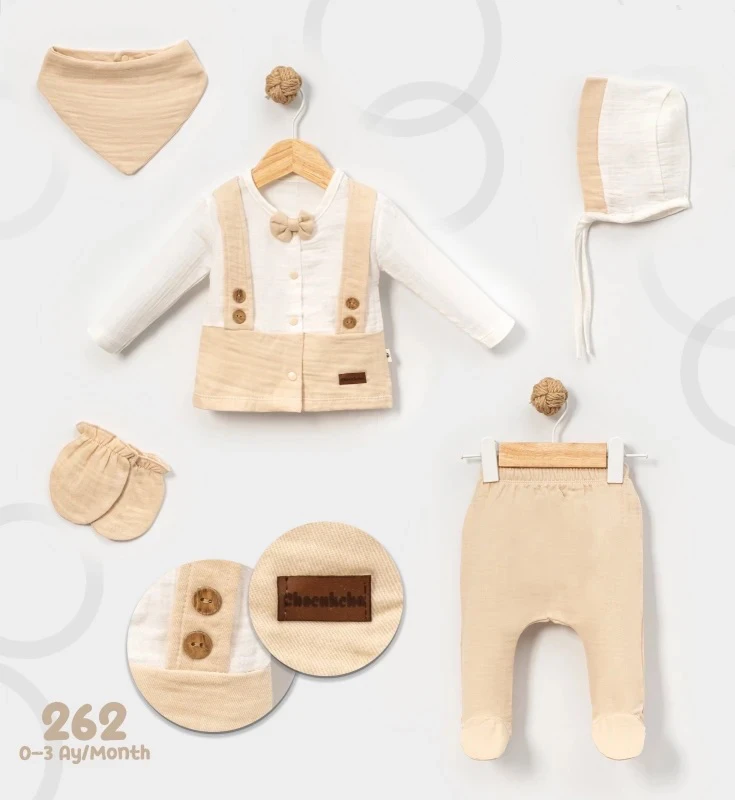 ZIBIN 3-6 AY 262 ERKEK MÜSLİN ERKEK 5 Lİ SET