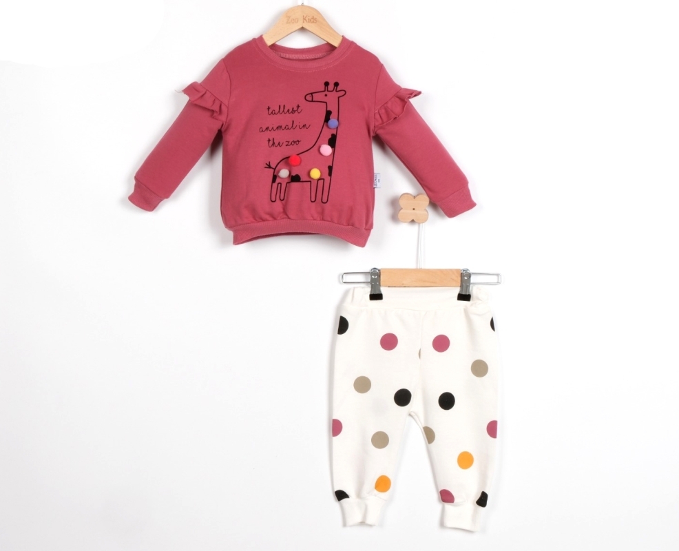 BEBE TK 6-9-12-18 AY 2209 BADİLİ KıZ PONPONLU ZURAFA