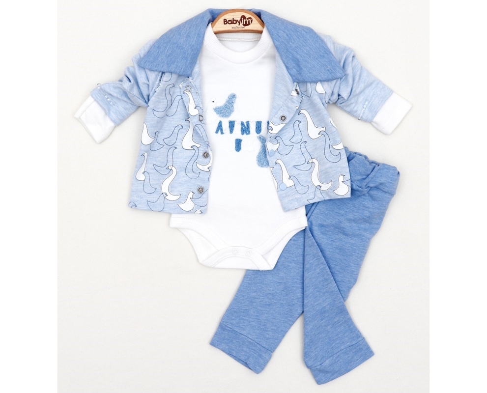 BEBE TK 3-6-9 AY 2146 ERKEK DUCK YAKA DETAYLI 3LÜ TAKIM