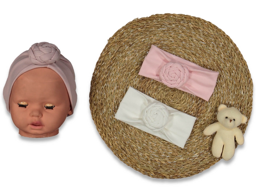 ŞAPKA- BERE 6-9-12 AY 6099 KıZ KAŞKORSE ÖRGÜLÜ BONE