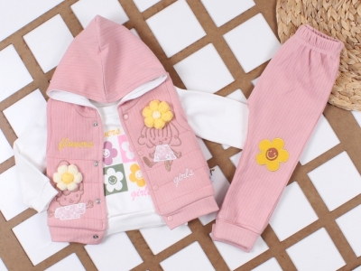 BEBE TK 9-12-18 AY 617 KıZ ÇİCEKLİ KIZLAR 3 LU TKM