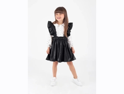 ÇOCUK TK 2-3-4-5 YAŞ 2601 KıZ PONPON GÖMLEK Lİ DERİ SLOPET TAKİM