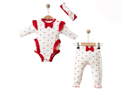 BEBE TK 3-6-9 AY 24126 KıZ DİJİTAL KALPLİ 3 LÜ TAKIM