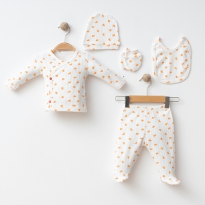 BEBE TK 1-3 AY 25228 KIZ ÖRDEK BASKILI 5 Lİ SET