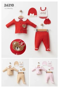 BEBE TK 1-3 AY 26210 KIZ SÜZÜNE AYICIKLI 5 Lİ SET