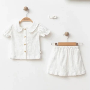BEBE TK 12-18-24 AY 26124 KIZ ALTIN DÜĞMELİ 3 LÜ TAKIM