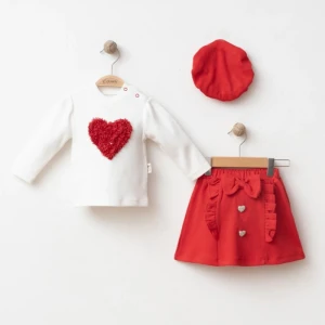 BEBE TK 12-18-24 AY 26129 KIZ LASSE KALPLİ 3 LÜ TAKIM