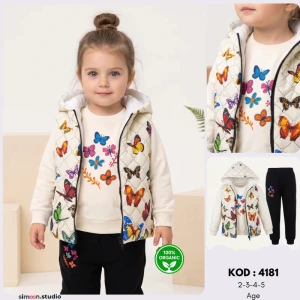 BEBE TK 2-3-4-5 YAŞ 4181 KIZ KELEBEKLİ ŞİŞME 3’LÜ TAKIM