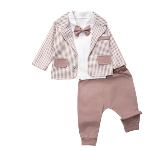 BEBE TK 3-12 AY 1436 ERKEK PİTİ KARE CEKET ÜÇLÜ TKM"