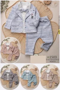 BEBE TK 3-12 AY 1503 ERKEK AT KAIŞLI YELEK ÜÇLÜ TKM