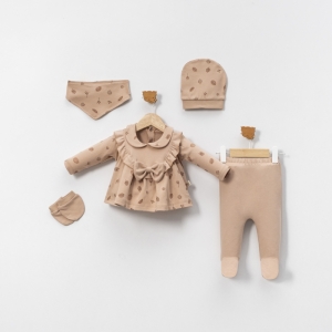 BEBE TK 3-3 AY 7102 KIZ KURDELE DETAYLI YAPRAKLI 5’Lİ SET