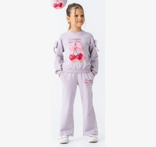 BEBE TK 3-4-5-6 YAŞ 26078 KIZ KİRAZ BASKI 2,Lİ TAKIM