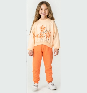 BEBE TK 3-4-5-6 YAŞ 26096 KIZ ÇİÇEK BASKI 2,Lİ TAKIM