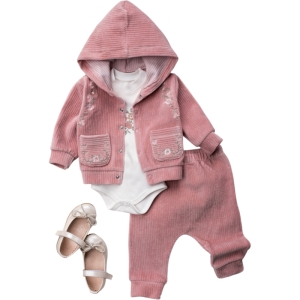 BEBE TK 3-6-9-12 AY 1431 KIZ ÇİÇEKLİ KADİFE