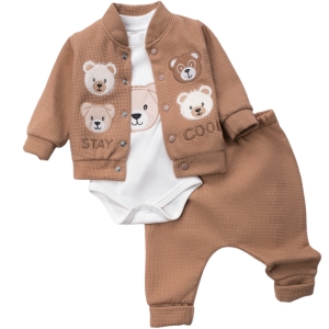 BEBE TK 3-6-9-12 AY 1453 ERKEK AYI NAKIŞLI ÜÇLÜ TKM