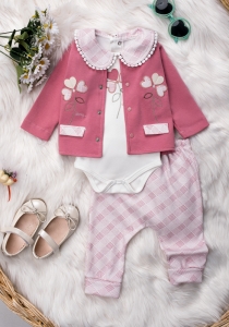 BEBE TK 3-6-9-12 AY 1476 KIZ ÇİÇEKLİ KIZ TAKİM