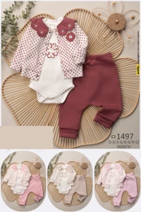 BEBE TK 3-6-9-12 AY 1497 KIZ YAKASI FIRFIR ÜÇLÜ TKM