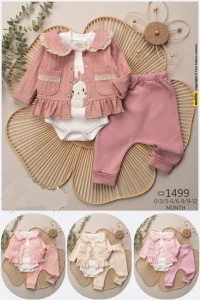 BEBE TK 3-6-9-12 AY 1499 KIZ DANTELLİ ÜÇLÜ TKM