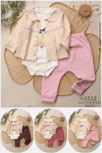 BEBE TK 3-6-9-12 AY 1512 KIZ ÇITIR DESEN ÜÇLÜ TKM