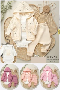 BEBE TK 3-6-9-12 AY 1528 KIZ KULAKLI KAPŞİTONE KIZ ÜÇLÜ TKM