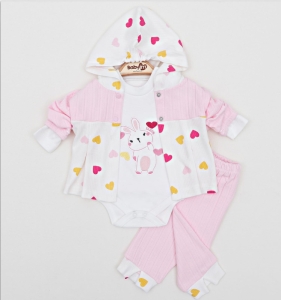 BEBE TK 3-6-9 AY 2260 3 LÜ KAPŞONLU TAKIM