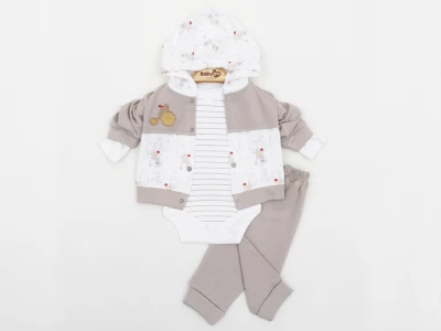 BEBE TK 3-6-9 AY 2318 ERKEK  BİSİKLETLİ FİL 3,LÜ KAPŞONLU