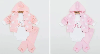 BEBE TK 3-6-9 AY 2324 KIZ 3,LÜ KAPŞONLU TAKIM