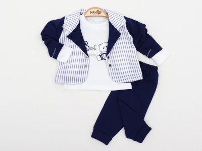 BEBE TK 3-6-9 AY 2335 ERKEK BEST YAZILI AYICIKLI 3,LÜ CEKETLİ TKM