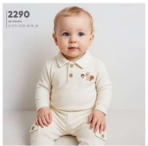 BEBE TK 6-12-18-24 AY 2290 ERKEK YAKALI ARMALI İKİLİ TAKIM