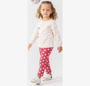 BEBE TK 6-12-18-24 AY 26008 KIZ ÇİÇEK BASKI 2,Lİ TAKIM