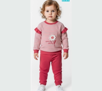 BEBE TK 6-12-18-24 AY 26149 KIZ PAPATYA NAKIŞ 2,Lİ TAKIM