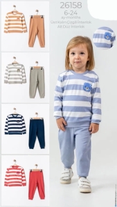 BEBE TK 6-12-18-24 AY 26158 ERKEK AYICIK NAKIŞLI 2,Lİ TAKIM