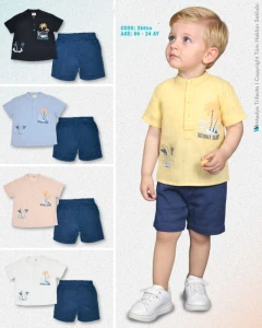 BEBE TK 6-12-18-24 AY 26555 ERKEK PALMİYE BASKI 2,Lİ TAKIM