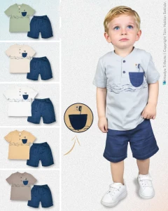BEBE TK 6-12-18-24 AY 26658 ERKEK DALGA BASKI 2,Lİ TAKIM