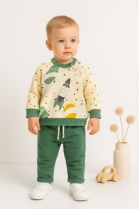 BEBE TK 6-12-18-24 AY 2832 ERKEK FÜZE BASKILI 2Lİ TAKIM
