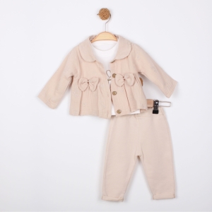 BEBE TK 6-9-12-18 AY 1503 KIZ KURDELELİ 3 LÜ TAKIM