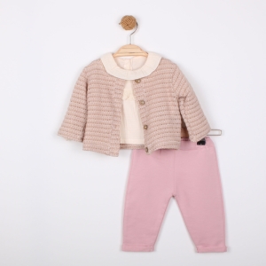 BEBE TK 6-9-12-18 AY 1600 KIZ HIRKALI DANTELLİ 3LÜ KIZ TAKIM