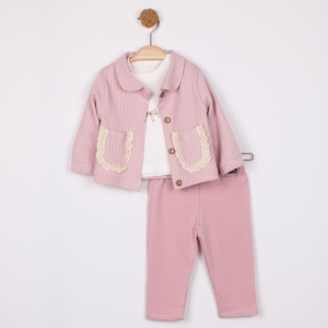 BEBE TK 6-9-12-18 AY 1607 KIZ CEPLİ 3 LÜ TAKIM