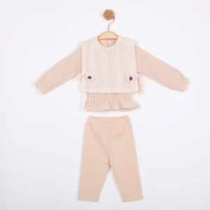 BEBE TK 6-9-12-18 AY 1803 KIZ ÇİÇEKLİ YELEKLİ KOZ