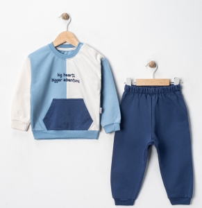 BEBE TK 6-9-12-18 AY 7149 ERKEK NAKIŞLI CEPLİ ERKEK BEBEK TAKIM