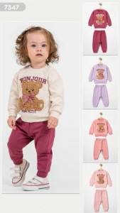 BEBE TK 6-9-12-18 AY 7347 KIZ AYICIKLI SÜZENELİ KURDALELİ KIZ BEBEK TAKIM
