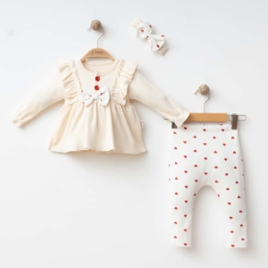 BEBE TK 6-9-12 AY 25136 KIZ FIRFIRLI KALPLİ 3 LÜ TAKIM