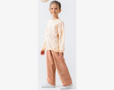 BEBE TK 7-8-9-10 YAŞ 26083 KIZ ÇİÇEK BASKI 2,Lİ TAKIM