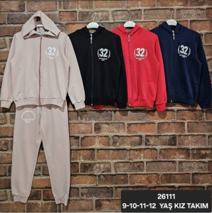 BEBE TK 9-10-11-12 YAŞ 26111 KIZ 32 BASKI KAPŞONLU 2,Lİ TAKIM