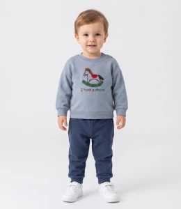 BEBE TK 9-12-18-24 AY 3061 ERKEK AT BASKILI İKİLİ TAKIM